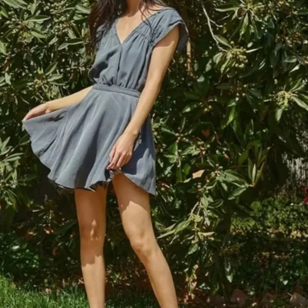 Free People gray wrap mini skirt XS